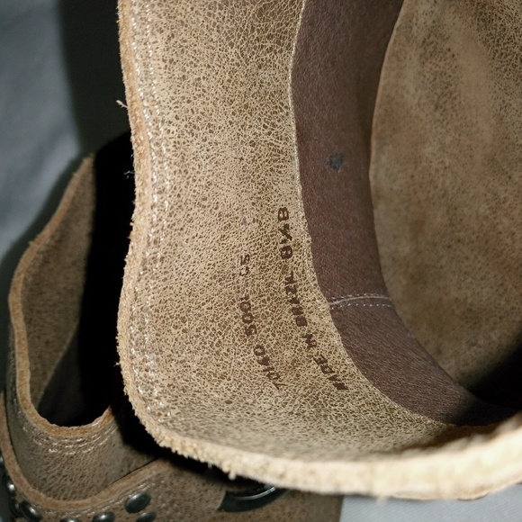 Frye boots leather clog with studs wooden heels western style: Box L01: - Picture 4 of 8